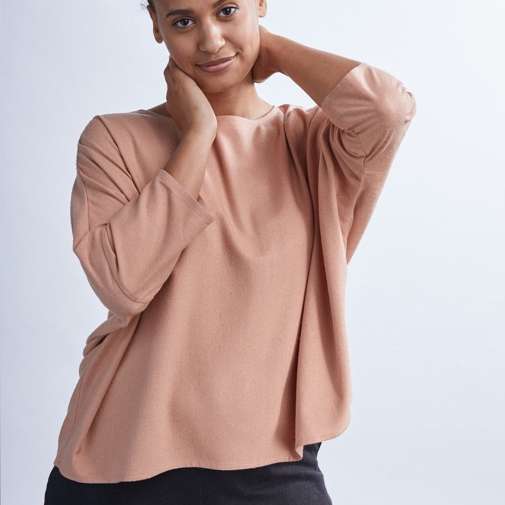 Jamie + the Jones Raw Silk T Top Light Gray Grey Small - Picture 13 of 14